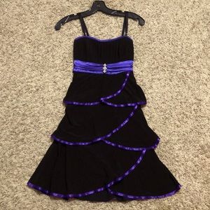 Deb Black and Purple Homecoming Dress
